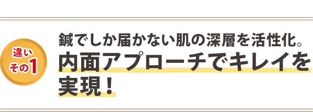 鍼でしか届かない、肌の深層を活性化。内面アプローチでキレイを実現!